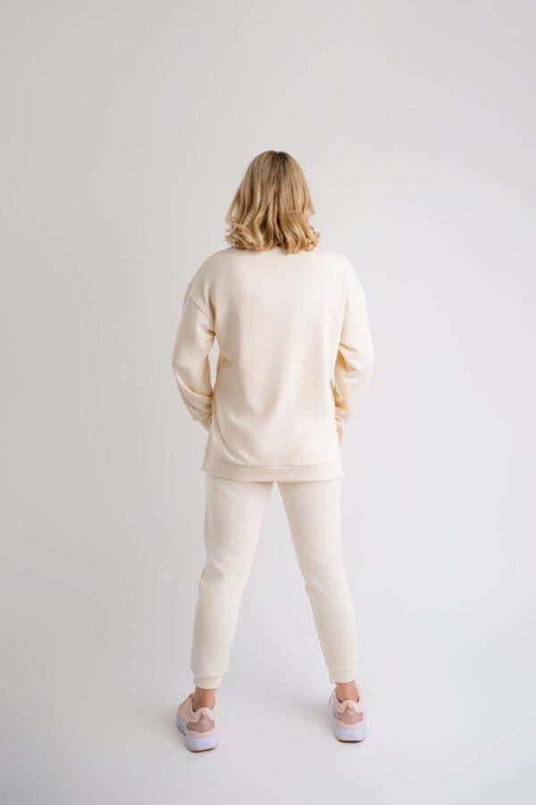 Bluza logopedyczny przedluzona- waniliowa z haftem - tył