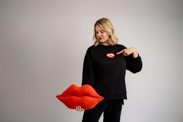 Bluza logopedyczny - czarny z haftem - przód